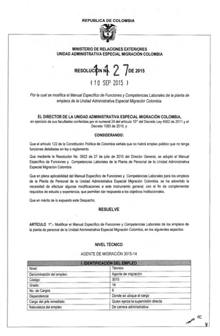 Resolución manual 1127 de 10 septiembre de 2015