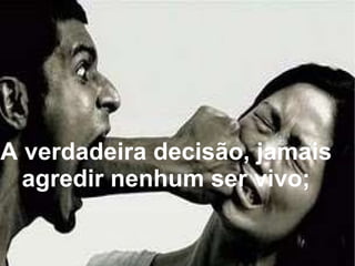 A verdadeira decisão, jamais agredir nenhum ser vivo; 
