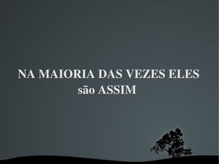 NA MAIORIA DAS VEZES ELES são ASSIM  