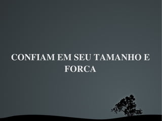 CONFIAM EM SEU TAMANHO E FORCA 