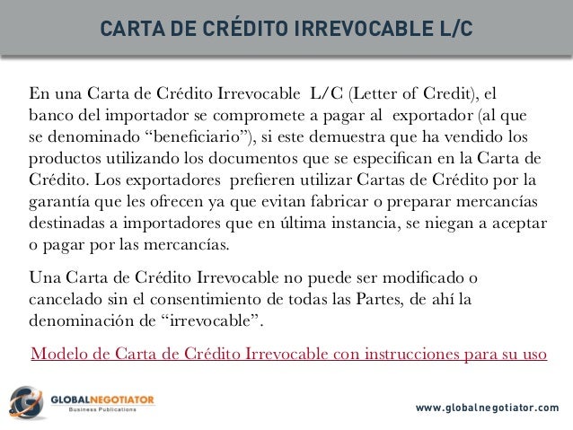 credito comercial irrevocable definicion