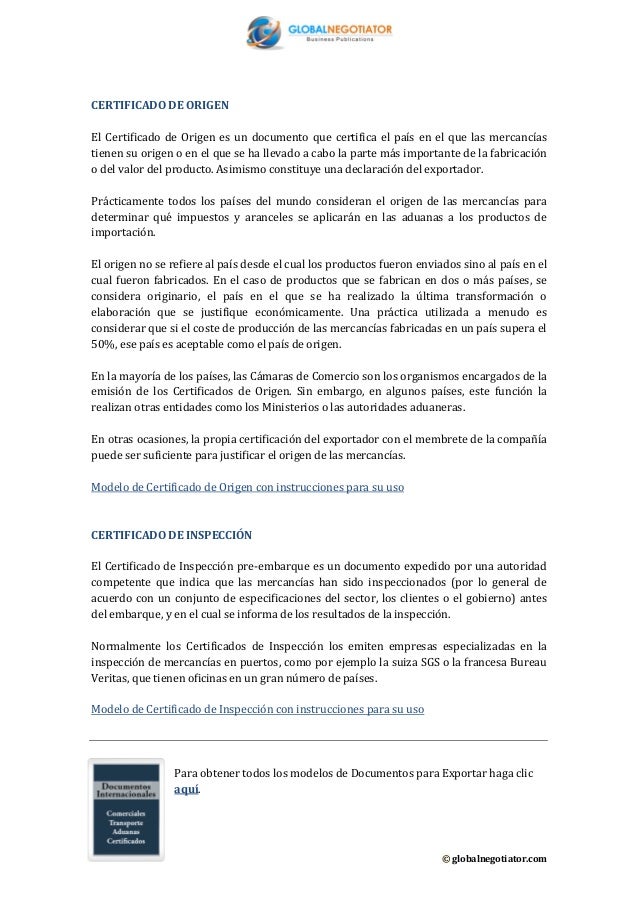 Documentos para exportar. Los 10 modelos mas utilizados.