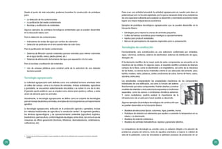 34 35
3	 Aumento del uso de diversas tecnologías y nuevas variedades de cultivos de alto rendimiento para incrementar la producción alimentaria
mundial.
Tecnología agropecuaria
La actividad agropecuaria está definida como una actividad humana orientada tanto
al cultivo del campo, como a la crianza de animales. Ambas actividades, agricultura
y ganadería, se encuentran estrechamente vinculadas y se nutren la una de la otra.
El ganado aporta estiércol, que se emplea como abono para pastos y cultivos, y estos
sirven de alimento para los animales.
Actualmente, la tecnología agropecuaria se define como el conjunto de tecnologías
para el manejo de plantas y animales, el empleo de microorganismos y el mejoramiento
genético.
La tecnología agropecuaria, enfocada en la producción agrícola y ganadera, incluye
los métodos tradicionales de agricultura, la «revolución verde»3
, la ingeniería genética,
las técnicas agroecológicas y de aprovechamiento sostenible (agricultura orgánica,
biodinámica, permacultura, control integrado de plagas, entre otros), así como el uso de
máquinas de última generación (tractores, trilladoras, desmalezadoras, ordeñadoras,
cultivadoras, etc).
Desde el punto de vista educativo, podemos incentivar la construcción de prototipos
para:
•	 La detección de los contaminantes
•	 La purificación del medio contaminado
•	 Reciclaje y reutilización de materiales
Algunos ejemplos de prototipos tecnológicos ambientales que se pueden desarrollar
en la educación básica son:
Para la detección de contaminantes:
•	 Indicadores de acidez del agua por cambio de coloración
•	 Detección de partículas en el aire usando telas de color claro
Para la purificación del medio contaminado:
•	 Sistemas de filtración usando materiales porosos naturales para retener colorantes
en el agua (arcilla, arena, piedra pómez, etc.)
•	 Sistemas de eliminación de bacterias del agua por exposición a la luz solar
Para el reciclaje y reutilización de materiales
•	 Uso de envases plásticos para construir parte de la estructura de una vivienda
(ventana-pared)
Tecnologías de construcción
Funcionalmente, una «construcción» es una estructura conformada por cimientos,
vigas, columnas, ventanas, sistema de electricidad, sistemas de distribución de agua,
desagüe, etc.
El fundamento científico de la mayor parte de estos componentes se encuentra en la
mecánica de los sólidos. En algunos casos, el respaldo científico proviene de diversos
campos de la física, como la electricidad y el magnetismo, así como de la mecánica
de los fluidos. La ciencia de los materiales orienta el uso adecuado del cemento, yeso,
ladrillo, madera, vidrio, plásticos, cables conductores de cobre, barras de hierro, acero,
aluminio, entre otros.
Los estudiantes comprenderán las propiedades mecánicas de los componentes
Pese a ser una actividad ancestral, la actividad agropecuaria en nuestro país tiene un
potencial que aún no ha sido explotado, por lo que es necesario dotar a los ciudadanos
de una capacidad suficiente para sostener su desarrollo y crecimiento económico hasta
lograr una mayor independencia económica.
Ejemplos de prototipos tecnológicos agropecuarios que se pueden desarrollar en la
Educación Básica:
•	 Estrategias para mejorar la crianza de animales pequeños.
•	 Cultivo de hierbas aromáticas para investigar su aprovechamiento.
•	 Injertos para producir variedades.
•	 Bancos de germoplasma de especies regionales para su preservación.
individuales de una edificación, así como la función del sistema
final formado por estos componentes. Podrán diseñar y construir
modelos de viviendas u otras estructuras expuestas a condiciones
especiales, como los sismos o condiciones climáticas extremas.
Y, como ciudadanos, podrán evaluar la importancia de la
infraestructura de un país para hacer posible su desarrollo.
Algunos ejemplos de prototipos tecnológicos de construcción que
se pueden desarrollar en la Educación Básica:
•	 Modelos de estructuras típicas: columnas, vigas, puentes, muros.
•	 Prototipos de vivienda con elementos que ayuden a aumentar la temperatura en su
interior, o a disminuirla.
•	 Modelos de vivienda antisísmica.
•	 Modelos de centrales hidroeléctricas: represa y generador eléctrico.
La competencia de tecnología se concibe como un esfuerzo dirigido a la solución de
problemas propios del entorno, tanto de aquellos orientados a mejorar la calidad de
vida de la población, como los vinculados a optimizar procesos de producción en un
 