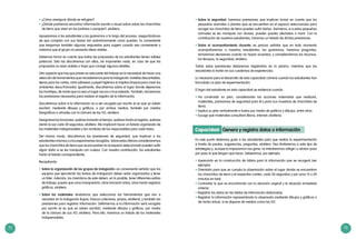 72 73
•	¿Cómo averiguar dónde se refugian?
•	¿Dónde podremos encontrar información escrita o visual sobre sobre los chanchitos
de tierra que viven en los jardines o parques?, etcétera.
Apoyaremos a los estudiantes y los guiaremos a lo largo del proceso, asegurándonos
de que cumplan con sus tareas tan autonómamente como puedan. Es conveniente
que tengamos también algunas respuestas para sugerir cuando sea conveniente o
notemos que el grupo no presenta ideas viables.
Debemos tomar en cuenta que todas las propuestas de los estudiantes tienen validez
potencial. Solo las discutiremos con ellos, sin imponerles nada, en caso de que las
propuestas no sean viables o haya que corregir algunos detalles.
Otro aspecto que hay que prever en esta parte del trabajo es la necesidad de hacer una
selección deherramientasquenecesitaremos paralaindagación:botellasdescartables,
tijeras para los cortes, cinta adhesiva y papel higiénico (o trapitos limpios) para crear los
ambientes (seco/húmedo). Igualmente, discutiremos sobre el lugar donde dejaremos
los montajes, de modo que no sea un lugar oscuro o muy soleado. También, tomaremos
las previsiones necesarias para realizar el registro de la información.
Discutiremos sobre si la información va a ser recogida por escrito (si es que ya saben
escribir), mediante dibujos y gráficos, o por ambos medios; también por medios
fotográficos o virtuales con la cámara de las XO, etcétera.
Designaremos funciones: quiénes tomarán el tiempo, quiénes harán el registro, quiénes
darán la voz cada 30 segundos, etcétera. Ello implicará hacer un listado organizado de
los materiales indispensables y los nombres de los responsables para cada tarea.
Del mismo modo, discutiremos las previsiones de seguridad, que implican a los
estudiantes mismos y a los especímenes recogidos. Sobre estos últimos consideraremos
que los chanchitos de tierra que se encuentren en el espacio seleccionado pueden sufrir
algún daño si se les manipula con rudeza. Con nuestra contribución, los estudiantes
harán el listado correspondiente.
Recopilando:
•	Sobre la organización de los grupos de indagación: es conveniente señalar que los
equipos que ejecutarán las tareas de indagación deben estar organizados y tener
un líder. Además, los miembros de este deben, en lo posible, tener diferentes estilos
de trabajo, puesto que unos manipularán, otros tomarán notas, otros harán registros
gráficos, etcétera.
•	Sobre los materiales: tendremos que seleccionar las herramientas que van a
necesitar en la indagación (lupas, frascos colectores, pinzas, etcétera), y también las
previsiones para registrar información. Definiremos si la información será recogida
por escrito (si es que ya saben escribir), mediante dibujos y gráficos, por medio
de la cámara de sus XO, etcétera. Para ello, haremos un listado de los materiales
indispensables.
Capacidad: Genera y registra datos o información
En este punto debemos guiar a los estudiantes para que realice la experimentación
a través de pautas, sugerencias, preguntas, etcétera. Nos limitaremos a este tipo de
estrategias y, aunque la impaciencia nos gane, no intentaremos «dirigir» y «dictar» paso
por paso lo que tengan que hacer. Deberemos, por ejemplo:
•	Asesorarlo en la construcción de tablas para la información que se recogerá (ver
ejemplo).
•	Orientarlo para que se cumpla la observación sobre el lugar donde se encuentran
los chanchitos de tierra y el respectivo conteo, cada 30 segundos y por unos 15 o 20
minutos en total.
•	Contrastar lo que va encontrando con la situación original y la situación inmediata
anterior.
•	Registrar los datos en las tablas de información elaboradas.
•	Registrar la información representando lo observado mediante dibujos y gráficos o
de modo virtual, si se dispone de medios como las XO.
•	Sobre la seguridad: haremos previsiones que implican tomar en cuenta que los
pequeños animales o plantas que se encuentren en el espacio seleccionado para
recoger los chanchitos de tierra pueden sufrir daños. Asimismo, si a estos pequeños
animales se les manipula con dureza, pueden quedar afectados o morir. Con la
contribución de nuestros estudiantes, haremos un listado de dichas previsiones.
•	Sobre el acompañamiento docente: es preciso señalar que en todo momento
acompañaremos a nuestros estudiantes, los guiaremos, haremos preguntas,
tomaremos decisiones cuando no hayan acuerdos, y consideraremos los recursos,
los tiempos, la seguridad, etcétera.
Todas estas previsiones deberemos registrarlas en la pizarra, mientras que los
estudiantes lo harán en sus cuadernos de experiencias.
Lo necesario para el desarrollo de esta capacidad culmina cuando los estudiantes han
formulado un plan de experimentación.
El logro del estudiante en esta capacidad se evidencia cuando:
•	Ha construido su plan, considerando las acciones ordenadas que realizará,
materiales, previsiones de seguridad para él y para sus muestras de chanchitos de
tierra.
•	Explica su plan verbalmente e ilustra por medio de gráficos y dibujos, entre otros.
•	Escoge qué materiales consultará (libros, internet, etcétera).
 