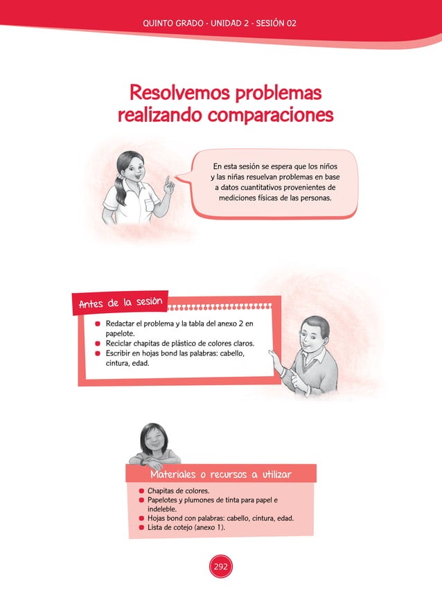 Sesión de Aprendizaje 02 de Unidad Didáctica 02 del Área de Matemática Quinto grado de