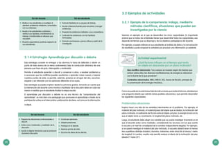 68 69
3.1.4 Estrategia: Aprendizaje por discusión o debate
Esta estrategia consiste en entregar a los alumnos la tarea de defender o rebatir un
punto de vista acerca de un tema controversial, bajo la conducción dinámica de una
persona que hace de guía, interrogador y moderador.
Permite al estudiante aprender a discutir y convencer a otros, a resolver problemas y
a reconocer que los conflictos pueden ayudarnos a aprender cosas nuevas y mejorar
nuestros puntos de vista. Le permite, además, ponerse en el lugar del otro, escuchar,
respetar y ser tolerante con las opiniones diferentes a las suyas.
Esta estrategia se puede emplear desde los primeros grados, tomando en cuenta que
la intervención del docente como monitor o facilitador de la discusión debe ser cada vez
menor a medida que el estudiante finaliza la etapa escolar.
El aprendizaje por discusión o debate no es una técnica de “comprobación del
aprendizaje”, es más bien una pedagogía que promueve el aprendizaje a través de la
participación activa en el intercambio y elaboración de ideas, así como en la información
múltiple.
3.2 Ejemplos de actividades
3.2.1	Ejemplo de la competencia: Indaga, mediante
métodos científicos, situaciones que pueden ser
investigadas por la ciencia
Veamos un ejemplo en el que se desarrollan las cinco capacidades. Es importante
aclarar que no todas las actividades tienen que desarrollar todas las capacidades, eso
depende del tiempo que se disponga y de los objetivos pedagógicos del docente.
Por ejemplo, si quiere reforzar en sus estudiantes el análisis de datos y la comunicación
de resultados puede empezar la actividad por procesar una información ya existente.
Actividad experimental
¿Qué factores influyen en el tiempo que tarda
un objeto en descender por un plano inclinado?
Idea científica relacionada: “Los cuerpos se mueven según las fuerzas que
actúan sobre ellos; las diversas manifestaciones de energía se relacionan
con la fuente de la que provienen”.
Contenidos relacionados: MRU, MRUV, DCL, fuerza de fricción, principio de
la conservación de la energía mecánica.
Comosepuedeverenestabrevehojadeinstruccionesquerecibeelalumno,planteamos
una pregunta abierta que admite varias posibles soluciones y que permite desarrollar
las siguientes capacidades:
Problematiza situaciones
Implica hacer una lista de las variables intervinientes en el problema. Por ejemplo, el
material del piso inclinado, el material (peso) del objeto que se desliza, la inclinación del
plano inclinado, el coeficiente de fricción entre el objeto y el piso, la energía inicial con la
que el objeto inicia su movimiento, la longitud del plano inclinado, etc.
Luego, el estudiante debe elegir una variable que se pueda investigar (momento en el
que el docente actúa como mediador, considerando los recursos con los que cuenta
la escuela y el nivel de complejidad de la variable independiente elegida). Por ejemplo,
si se quiere investigar el material del piso inclinado, la escuela deberá tener al menos
tres superficies distintas (madera, aluminio, melamine, entre otros) de al menos 1 metro
de longitud. En cambio, resulta más sencillo evaluar el efecto de la inclinación del piso
(desde 5° hasta 25°).
Rol del docente Rol del estudiante
	 Motiva a los estudiantes a investigar al
plantear problemas retadores, conectados
con sus intereses.
	 Ayuda a los estudiantes a plantear y
verificar sus hipótesis, monitoreando su
trabajo y brindándoles el refuerzo que
necesitan.
	 Muestra expectativas positivas respecto de
sus estudiantes.
	 Formula hipótesis en su equipo de trabajo.
	 Acude a diversas fuentes para encontrar y recoger
evidencias.
	 Presenta las evidencias halladas a sus compañeros.
	 Contrasta las evidencias con las hipótesis
formuladas.
	 Formula conclusiones y juicios críticos a partir de lo
investigado.
Rol del docente Rol del estudiante
	 Prepara las situaciones controversiales a
discutir.
	 Actúa como moderador y mediador de la
discusión.
	 Ayuda a aligerar tensiones que se producen
durante la discusión.
	 Construye opiniones.
	 Adopta posiciones.
	 Participa en el debate.
	 Expresa puntos de vista.
	 Escucha las ideas de los demás.
 