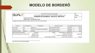 MODELO DE BORDERÔ
 