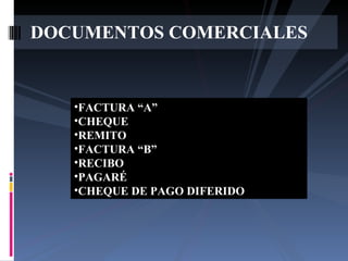DOCUMENTOS COMERCIALES ,[object Object],[object Object],[object Object],[object Object],[object Object],[object Object],[object Object]