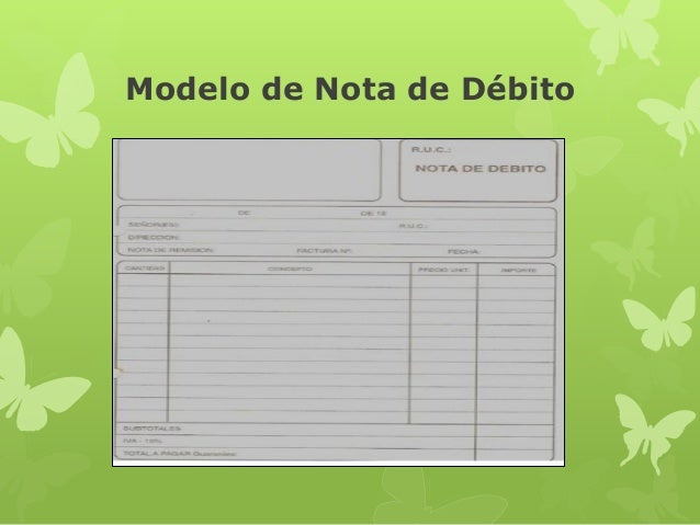 documentos comerciales formato nota debito en excel