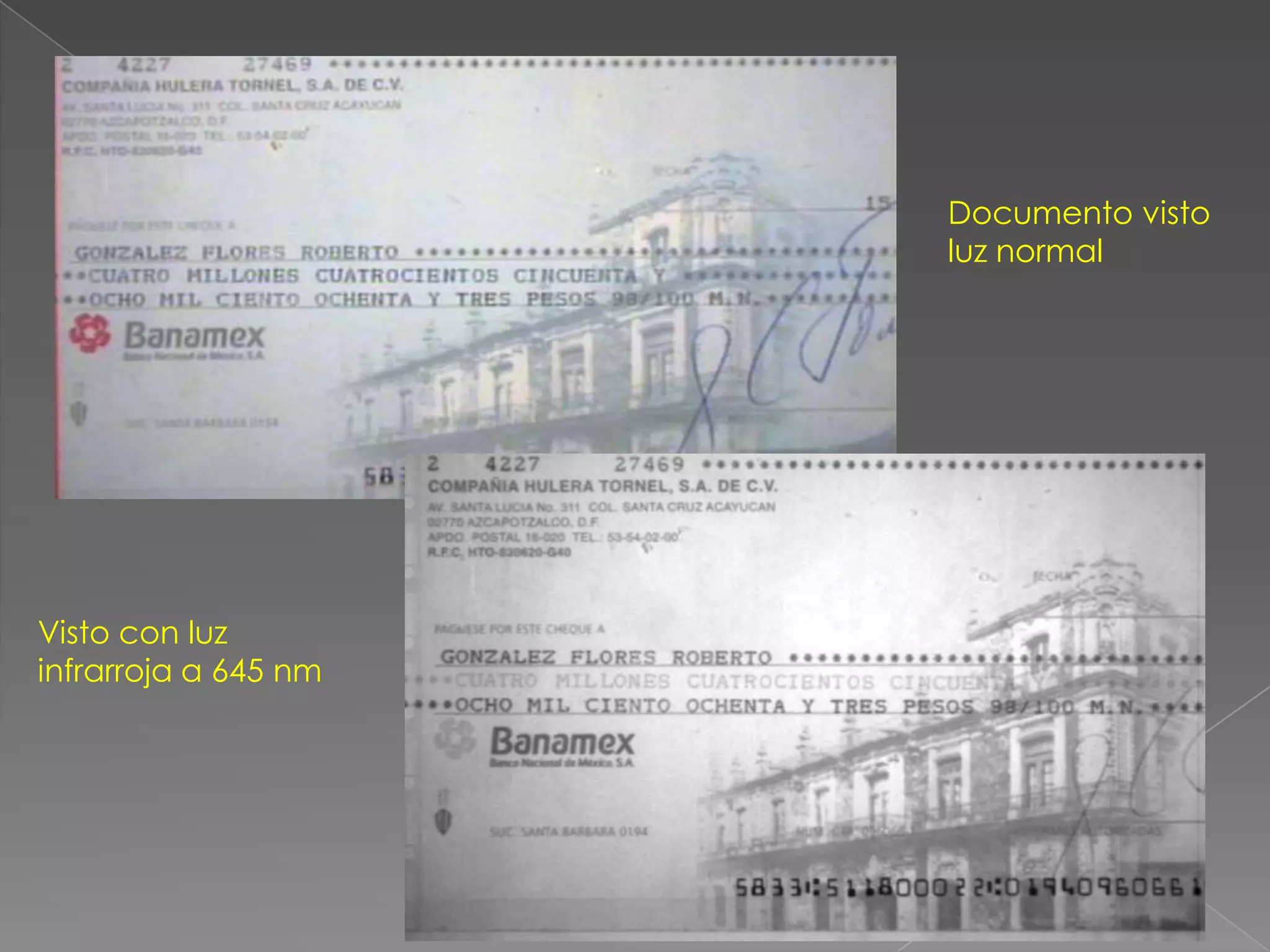 Documento visto
                      luz normal




Visto con luz
infrarroja a 645 nm
 