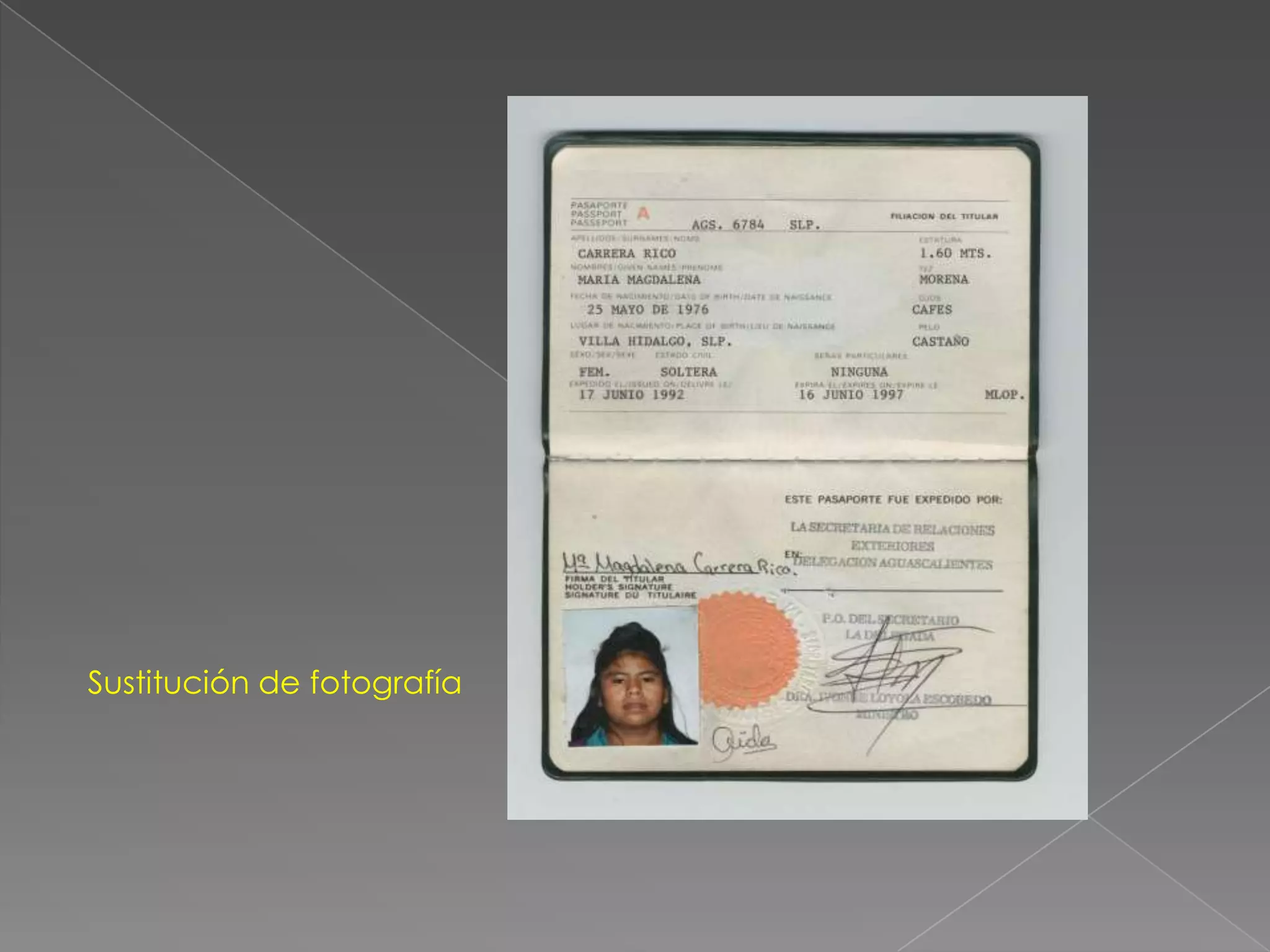 Sustitución de fotografía
 