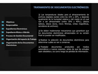  Todo documento electrónico o no, es susceptible de ser conservado por cierto tiempo  y su acceso debe garantizarse de tal manera que sea fácil de localizar.