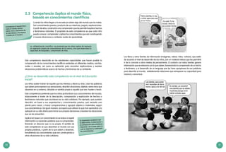 30 31
Los libros y otras fuentes de información (imágenes, videos, fotos, noticias), que estén
de acuerdo al nivel de desarrollo de los niños, son un material valioso que les permitirá
ir de lo concreto a otros niveles de pensamiento. El contacto con estas fuentes genera
información que se relaciona con lo que saben, favoreciendo la comprensión de un hecho
o fenómeno, y el desarrollo de un lenguaje que los hace apropiarse de sus palabras
para describir el mundo, estableciendo relaciones que enriquecen su capacidad para
razonar y comunicar.
2.3	 Competencia: Explica el mundo físico,
basado en conocimientos científicos
Cuando los niños llegan a la escuela ya saben algo del mundo que los rodea.
Son conocimientos previos, producto de sus vivencias, juegos y exploraciones.
A partir de ellos, construirán una comprensión que les permitirá explicar hechos
y fenómenos naturales. El propósito de esta competencia es que cada niño
pueda conocer, comprender y aplicar los conocimientos que van construyendo
a nuevas situaciones y contextos reales de aprendizaje.
La «alfabetización científica» no pretende que los niños repitan de memoria
un repertorio amplio de conocimientos de la ciencia, sino que desarrollen la
capacidad de búsqueda y comprensión de ellos.
Esta competencia desarrolla en los estudiantes capacidades que hacen posible la
comprensión de los conocimientos científicos existentes en diferentes medios, escritos,
orales o visuales, así como su aplicación para encontrar explicaciones y resolver
situaciones problemáticas acerca de hechos y fenómenos de su ambiente.
¿Cómo se desarrolla esta competencia en el nivel de Educación
Inicial?
Los niños suelen hablar de aquello que les interesa y afecta su vida. Usan las palabras
que saben para expresar sus sensaciones, describir situaciones, objetos y seres vivos que
observan en su entorno, dándole un sentido propio a aquello que ven, huelen o tocan.
Esta competencia pretende que los niños profundicen sus conocimientos del mundo,
básicamente a través de la descripción, comparación y explicación de hechos o
fenómenos naturales que acontecen en su vida cotidiana. Por ejemplo, que puedan
describir, en base a sus experiencias y conocimientos previos, qué necesita una
planta para crecer, o hacer comparaciones y agrupar objetos o materiales, según
sus características. De igual manera, se espera que utilicen lo que han aprendido y lo
apliquen en su vida diaria para tomar sus propias decisiones y resolver las situaciones
que se les presenten.
Explicar en base a un conocimiento no se reduce a repetir
información o a aprender palabras que no comprenden,
forzando un discurso que no es propio. El sentido de
esta competencia es que describan el mundo con sus
propias palabras, a partir de lo que saben y observan,
transfiriendo los conocimientos que van construyendo a
otras situaciones de su vida cotidiana.
Entendemos el mundo físico
como el mundo natural
(seres vivos y elementos de
la naturaleza) y los objetos
creados por el hombre.
Es importante considerar que
la observación, la descripción y
la comparación para establecer
relaciones, son la base sobre la
cual se organizan y construyen
los conocimientos.
 