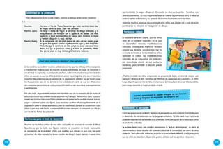 228 229
En los jardines se realizan muchas actividades en las que los niños y niñas manipulan
y transforman materia, pero la mayoría de esas actividades, en lugar de favorecer la
creatividad, la expresión, la percepción, etcétera, solamente prueban la paciencia de los
niños. La excusa es que los niños todavía no saben hacer regalos. ¡Por eso lo hacemos
nosotras! Recordemos que el sentido de la experiencia plástica no es hacer cosas
bonitas para los ojos de los demás ni manualidades en serie. Lo que los niños crean
son universos personales, en cada producción están su ser, sus ideas, sus experiencias
y sentimientos.
Por otro lado, seguramente habrás visto también que en la mayoría de las aulas de
educación inicial hay cordeles donde se ponen los “trabajos” de los niños. Esos “trabajos”
suelen ser muchas hojas bond fotocopiadas en las que se les ha pedido marcar, punzar,
pegar o colorear sobre una figura. Esas acciones podrían influir negativamente en la
disposición para el dibujo expresivo y para la creatividad, porque se acostumbra a los
niños a que todo esté hecho, a esperar indicaciones siempre y a comparar sus dibujos
con los de las fichas de aplicación.
Muchos de los niños y niñas de tres años aún están en proceso de acceder al dibujo
figurativo y, por lo tanto, sus figuras todavía no muestran de modo reconocible
su percepción de la realidad. ¿Para qué pedirles que dibujen lo que más les gustó
si muchos de ellos todavía no tienen noción de dibujo? Mejor demos a estos niños
Pertinencia para el nivel de desarrollo
Es necesario tener en cuenta, que los niños
viven en un contexto específico en el que
se desarrollan diversas manifestaciones
culturales. Investigarlas implicará también
conocer sus técnicas, sus procesos. Ese es
un modo de fortalecer la identidad. Los niños
aprenden a cultivar las manifestaciones
culturales de su comunidad por imitación,
por aprendizaje directo de sus padres o
familiares, pero también la escuela puede
propiciarlo.
Pertinencia cultural
¿Podrán también los niños emprender un proyecto de tejido en telar de cintura, por
ejemplo? Observa la foto: los niños del PRONOEI de Sexemayo en Cajamarca, el 2009,
luego de participar con las familias en el proceso de trasquilado de oveja, hilado, urdido,
para luego aprender a hacer un tejido simple.
Como se aprecia en el capítulo II, favorecer la percepción es una condición importante para
el desarrollo de competencias en los lenguajes artísticos. Por ello, será muy importante
posibilitar experiencias sensoriales ricas y variadas, tanto percepción de la naturaleza como
de productos culturales.
Se sugiere tener como una práctica permanente la “lectura de imágenes”, es decir, el
acercamiento a obras visuales del contexto cultural de la comunidad, así como de otros
contextos. Será adecuado, entonces, propiciar un acercamiento detenido a imágenes para
que los niños las describan, digan si les gustan, señalen qué les agrada e interpreten.
Favoreciendo la percepción
oportunidades de seguir dibujando libremente en diversos soportes y tamaños, con
diversos elementos. Es muy importante tener en cuenta la pertinencia para la edad al
realizar ciertas actividades y no generar situaciones frustrantes para los niños.
Además, muchas veces se abusa al pedir a los niños que dibujen tal o cual situación
poniéndolos en situación de “obligación” de dibujar.
Para reflexionar en torno a este criterio, leamos el diálogo entre varias maestras:
Directora	 : Se viene el Día del Padre. Recuerden que todos los niños deben dar
un regalo bonito al papá. ¿Qué han pensado?
Maestra Juana	 : Yo tengo el molde de Tigger, el personaje de dibujos animados, y lo
estoy haciendo con korospún con la ayuda de mi auxiliar. Los niños
ayudarán a hacer las manchitas del cuerpo para terminar el regalo
y también dibujarán la cara del tigre.
Maestra Yovany	 :	Yo he conversado con los niños acerca de cómo son sus papás y qué
les gusta. Ellos quieren crearles regalitos usando cajas y otros materiales.
Perla dice que le construirá un búho porque su papá colecciona búhos,
Arturo dice que su papá usa lentes y le hará un portalentes. Mirtha
dice que su papá es muy chistoso y le hará una máscara…
Creatividad en la producción:
¿Qué habrá opinado la directora? ¿Qué opinarías tú?
¡Cuántos aprendizajes se pueden integrar en las diversas
áreas y lenguajes al emprender un proyecto así!
 