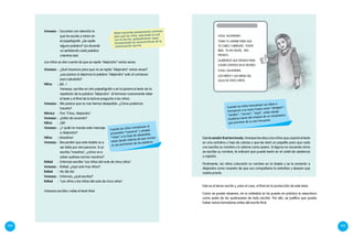 144 145
Hola, Alejandra:
Toma tu jarabe para que
te cures y abrígate. Ponte
bien. Ya no faltes, Ven
pronto.
Queremos que vengas para
jugar contigo en el recreo.
Chau, Alejandra.
Los niños y las niñas del
aula de cinco años.
Cuando los niños textualizan sus ideas e
incorporan a su texto frases como “abrígate”,
“jarabe”, “recreo”, “aula”, están dando
muestras claras del empleo de un vocabulario
que proviene de su uso frecuente.
Con la versión final terminada, Vanessa les dice a los niños que copiará el texto
en una cartulina u hoja de colores y que les dará un papelito para que cada
uno escriba su nombre y lo adorne como quiera. Si alguno no recuerda cómo
se escribe su nombre, le indicará que puede leerlo en el cartel de asistencia
y copiarlo.
Finalmente, los niños colocarán su nombre en la tarjeta y se la enviarán a
Alejandra como muestra de que sus compañeros la extrañan y desean que
vuelva pronto.
Este es el tercer escrito y, para el caso, el final en la producción de este texto.
Como se puede observar, en la actividad se ha puesto en práctica la reescritura
como parte de los quehaceres de todo escritor. Por ello, se justifica que pueda
haber varios borradores antes del escrito final.
Vanessa	: 	Escuchen con atención lo
que he escrito y miren en
el papelógrafo. ¿Se repite
alguna palabra? (La docente
va señalando cada palabra
mientras lee).
Los niños se dan cuenta de que se repite “Alejandra” varias veces.
Vanessa	:	 ¿Qué hacemos para que no se repita "Alejandra" varias veces?
		 ¿Les parece si dejamos la palabra "Alejandra" solo al comienzo
para saludarla?
Niños	: ¡Siii...!
		 Vanessa, escribe en otro papelógrafo o en la pizarra el texto sin la
repetición de la palabra "Alejandra". Al terminar nuevamente relee
el texto y al final de la lectura pregunta a los niños:
Vanessa	:	Me parece que no nos hemos despedido. ¿Cómo podemos
hacerlo?
Mónica	:	 Pon "Chau, Alejandra".
Vanessa	:	 ¿Están de acuerdo?
Niños	:	¡Siii!
Vanessa	:	¿Y quién le manda este mensaje
a Alejandra?
Niños	: ¡Nosotros!
Vanessa	:	Recuerden que esta tarjeta va a
ser leída por otra persona. Si yo
escribo "nosotros", ¿cómo va a
saber quiénes somos nosotros?
Rafael	:	Entonces escribe "Los niños del aula de cinco años".
Vanessa	:	 Rafael, ¿aquí solo hay niños?
Rafael	:	No (Se ríe).
Vanessa	:	 Entonces, ¿qué escribo?
Rafael	:	"Los niños y las niñas del aula de cinco años".
Vanessa escribe y relee el texto final.
Cuando los niños reemplazan el
pronombre “nosotros” y añaden
“niñas” a la frase de despedida,
están dando indicios de que revisan
el uso pertinente de las palabras.
Relee haciendo señalamiento continuo
para que los niños, asociando lo oral
con lo escrito, gradualmente vayan
incorporando las características de la
comunicación escrita.
 