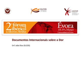 Documentos Internacionais sobre a Dor Enf. João Dias (ELCOS) 