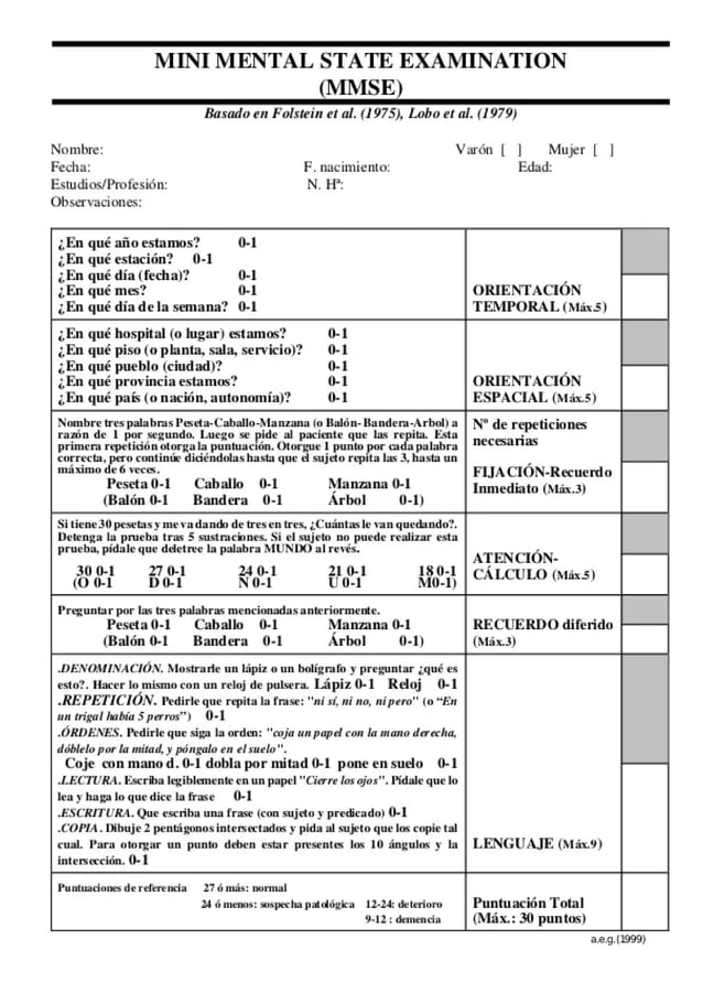Minimental Test | PDF