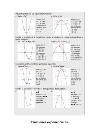 Funciones exponenciales
 