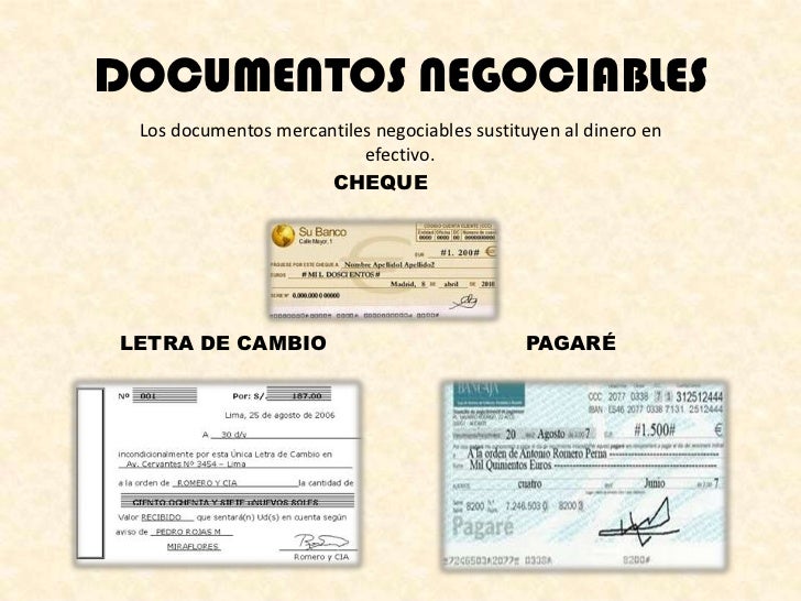 Documentos negociables por Gabriela Quiguiri