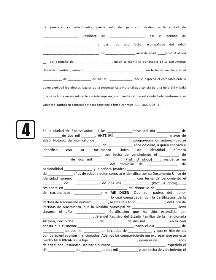 Documentos para solicitar permiso de salida de menores