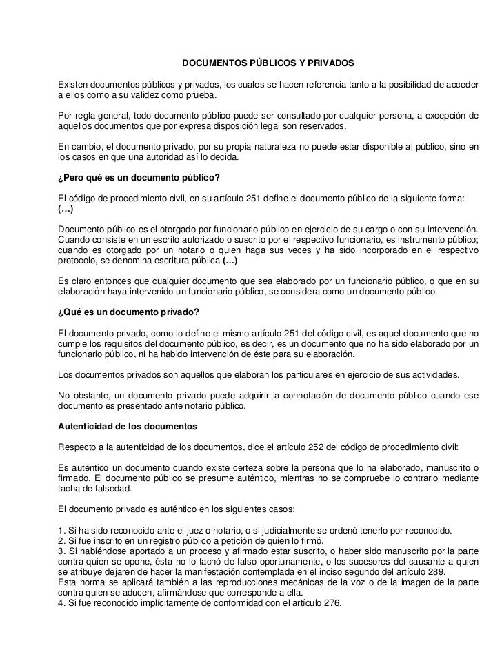 Documentos públicos y privados