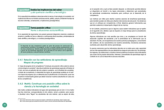 52 53
Es la capacidad de establecer relaciones entre la ciencia, la tecnología y la sociedad, con
implicancias éticas en el ámbito social (economía, política, salud) y ambiental (manejo de
recursos naturales, conservación), e implicancias paradigmáticas.
Evalúa las implicancias del saber
y del quehacer científico y tecnológico
Capacidad:
Es la capacidad de argumentar una postura personal integrando creencias y evidencia
empírica y científica en torno a dilemas o controversias éticas (sociales y ambientales) de
base científica y tecnológica, y a cambios paradigmáticos.
Toma posición crítica
frente a situaciones sociocientíficas
Capacidad:
El desarrollo de esta competencia puede ser parte del proceso de construcción de
conocimientos científicos o tecnológicos, es decir, se puede trabajar paralelamente con
las otras competencias. También puede desarrollarse independientemente, por ejemplo,
a partir de una efeméride importante, de la discusión de una noticia o de la aparición
de nuevos productos o descubrimientos científicos.
2.4.1 Relación con los estándares de aprendizaje:
Mapas de progreso
El mapa de progreso de la competencia “Construye una posición crítica sobre la ciencia
y la tecnología en sociedad”, describe el estándar de aprendizaje esperado al finalizar el
V ciclo, así como el estándar del ciclo anterior y posterior, con la finalidad de consolidar,
a través de la enseñanza, la diversidad de logros de aprendizaje posibles en el aula7
.
Los mapas de progreso son un referente para la planificación y la evaluación, pues nos
muestran el desempeño global que deben alcanzar nuestros estudiantes en cada una
de las competencias.
2.4.2 Matriz: Construye una posición crítica sobre la
ciencia y la tecnología en sociedad
Esta matriz contiene indicadores de logros del aprendizaje para el ciclo V. En la matriz
hay tres columnas, correspondientes al ciclo anterior, actual y posterior, para ayudar
a visualizar cómo “llegan” los estudiantes del ciclo anterior, qué se espera de ellos
7	 Para mayor información sobre los mapas de progreso o estándares de aprendizaje, revise la página web:
http://www.sineace.gob.pe/acreditacion/educacion-basica-y-tecnico-productiva/estandares-de-aprendizaje/
en el presente ciclo y qué se tiene previsto después. La información permite elaborar
un diagnóstico en función a los logros alcanzados y determinar qué necesidades
de aprendizaje consideramos necesarias para continuar con el desarrollo de la
competencia.
Las matrices son útiles para diseñar nuestras sesiones de enseñanza-aprendizaje,
pero también pueden ser útiles para diseñar instrumentos de evaluación. No olvidemos
que en un enfoque por competencias, al final, debemos generar instrumentos que
permitan evidenciar el desempeño integral de las mismas.
En tal contexto, precisamos que en algunos casos existen indicadores que se repiten
en el siguiente ciclo, debido a que se requiere un mayor tiempo para la consolidación
de dichos aprendizajes.
Algunos indicadores son más sencillos que otros, y se complejizan en función del
desarrollo cognitivo del estudiante y de la profundidad de la información que se
abordará. Por ello, con la experiencia de nuestras prácticas pedagógicas, conocimiento
del contexto y de las características de nuestros estudiantes, tomaremos decisiones
acertadas para desarrollar dichos aprendizajes.
Es preciso mencionar que los indicadores descritos en la matriz para cada capacidad
son los más representativos y los que deberíamos asegurar para este ciclo. Sin embargo,
las regiones, las instituciones o nosotros mismos podemos incorporar otros indicadores
que surjan de las propias demandas, intereses y necesidades de aprendizaje según el
contexto en el cual se desarrolla el proceso educativo.
 