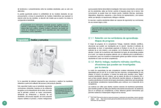 18 19
Argumentar implica ser capaz de evaluar los enunciados basándose en pruebas,
reconocer que las conclusiones y los enunciados científicos que se hagan deben estar
justificados.
Los conocimientos solo duran hasta
que los estudiantes tienen tiempo
de hacerse nuevas preguntas o de
crear teorías más precisas.
El procesamiento de la información comprende procesos cognitivos como la
memoria, el pensamiento, la atención y la activación, además de operaciones
básicas tales como codificar, comparar, localizar y almacenar, que pueden dar
cuenta de la inteligencia humana y de la capacidad para crear conocimiento,
innovaciones y, tal vez, expectativas.
de tendencias o comportamientos entre las variables estudiadas, pero es solo una
alternativa.
Es posible igualmente evaluar la confiabilidad de los modelos derivados de ese
procesamiento e incluso la presentación de modelos matemáticos que expresan la
relación entre las dos variables. La elección del modelo que se ajusta a los datos, le
corresponde al estudiante.
Capacidad: Evalúa y comunica
Es la capacidad de elaborar argumentos que comunican y explican los resultados
obtenidos a partir de la reflexión del proceso y del producto obtenido.
Esta capacidad implica que el estudiante argumente
conclusiones coherentes, basadas en las evidencias
recogidas y en la interpretación de los datos, de modo
que le permitan construir un nuevo conocimiento,
señalando las limitaciones y alcances de sus
resultados y del proceso seguido, así como proponer
mejoras realistas al proceso y nuevas indagaciones
que se puedan derivar del problema investigado. Este nuevo conocimiento, comunicado
por los estudiantes, debe ser formal, usando el lenguaje propio de la ciencia. Esta
comunicación se puede hacer de manera escrita, mediante informes, resúmenes,
diapositivas, diagramas, esquemas u otras formas de representación; y de manera
verbal, por ejemplo, en exposiciones, diálogos o debates.
En resumen, nuestros estudiantes deben ser capaces de argumentar sus conclusiones
de una manera lógica y clara.
2.1.1	 Relación con los estándares de aprendizaje:
	 Mapas de progreso
El mapa de progreso de la competencia “Indaga, mediante métodos científicos,
situaciones que pueden ser investigadas por la ciencia”, describe el estándar de
aprendizaje, es decir, el aprendizaje esperado al finalizar el ciclo VII, así como el
estándar de un ciclo anterior y uno posterior, con la finalidad de poder considerar y
atender a través de la enseñanza esta diversidad de logros de aprendizaje posibles
en el aula2
. Los mapas de progreso además, son un referente para la planificación y
la evaluación, pues nos muestran el desempeño global que deben alcanzar nuestros
estudiantes en cada una de las competencias.
2.1.2	 Matriz: Indaga, mediante métodos científicos,
situaciones que pueden ser investigadas
	 por la ciencia
La matriz de capacidades de esta competencia contiene indicadores de logro del
aprendizaje para el ciclo VII. En la matriz hay tres columnas, correspondientes al ciclo
anterior, el actual y el posterior, a manera de ayuda para visualizar cómo “llegan”
nuestros estudiantes del ciclo anterior, qué se espera de ellos en el presente ciclo y
qué se tiene previsto después. Esta información permite elaborar un diagnóstico de
nuestros estudiantes en función de los logros alcanzados y determinar qué necesidades
de aprendizaje consideramos imprescindibles para continuar con el desarrollo de la
competencia.
Las matrices son útiles para diseñar nuestras sesiones de enseñanza-aprendizaje,
pero también pueden ser útiles para diseñar instrumentos de evaluación. No olvidemos
que en un enfoque por competencias, al final, debemos generar instrumentos que
permitan evidenciar el desempeño integral de las mismas.
2	 Para mayor información sobre los mapas de progreso o estándares de aprendizaje, revise la siguiente
página web: http://www.sineace.gob.pe/acreditacion/educacion-basica-y-tecnico-productiva/
	estandares-de-aprendizaje/.
 