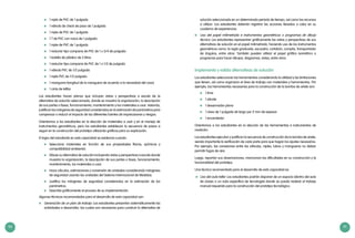 90 91
	 1 niple de PVC de 1 pulgada
	 1 válvula de check de paso de 1 pulgada
	 1 niple de PVC de 1 pulgada
	 1 T de PVC con rosca de 1 pulgada
	 1 niple de PVC de 1 pulgada
	 1 reductor tipo campana de PVC de 1 x 3/4 de pulgada
	 1 botella de plástico de 3 litros
	 1 reductor tipo campana de PVC de 1 x 1/2 de pulgada
	 1 válvula PVC de 1/2 pulgada
	 1 niple PVC de 1/2 pulgada
	 1 manguera (longitud de la manguera de acuerdo a la necesidad del caso)
	 1 cinta de teflón
Los estudiantes hacen planos que incluyan vistas y perspectivas a escala de la
alternativa de solución seleccionada, donde se muestra la organización, la descripción
de sus partes o fases, funcionamiento, mantenimiento y los materiales a usar. Además,
justifican los márgenes de seguridad considerados en la estimación de parámetros para
compensar o reducir el impacto de las diferentes fuentes de imprecisiones y riesgos.
Orientamos a los estudiantes en la elección de materiales a usar y en el manejo de
instrumentos geométricos, pero los estudiantes establecen la secuencia de pasos a
seguir en la construcción del prototipo utilizando gráficas para su explicación.
El logro del estudiante en esta capacidad se evidencia cuando:
	 Selecciona materiales en función de sus propiedades físicas, químicas y
compatibilidad ambiental.
	 Dibuja su alternativa de solución incluyendo vistas y perspectivas a escala donde
muestra la organización, la descripción de sus partes o fases, funcionamiento,
mantenimiento, los materiales a usar.
	 Hace cálculos, estimaciones y conversión de unidades considerando márgenes
de seguridad usando las unidades del Sistema Internacional de Medidas.
	 Justifica los márgenes de seguridad considerados en la estimación de los
parámetros.
	 Describe gráficamente el proceso de su implementación.
Algunas técnicas recomendadas para el desarrollo de esta capacidad son:
	 Generación de un plan de trabajo: Los estudiantes presentan sistemáticamente las
actividades a desarrollar, las cuales son necesarias para construir la alternativa de
solución seleccionada en un determinado periodo de tiempo, así como los recursos
a utilizar. Los estudiantes deberán registrar las acciones llevadas a cabo en su
cuaderno de experiencias.
	 Uso del papel milimetrado e instrumentos geométricos o programas de dibujo
técnico: Los estudiantes representan gráficamente las vistas y perspectivas de sus
alternativas de solución en el papel milimetrado, haciendo uso de los instrumentos
geométricos como: la regla graduada, escuadra, cartabón, compás, transportador
de ángulos, entre otros. También pueden utilizar el papel gráfico isométrico o
programas para hacer dibujos, diagramas, vistas, entre otros.
Implementa y valida alternativas de solución
Los estudiantes seleccionan las herramientas considerando la utilidad y las limitaciones
que tienen, así como organizan el área de trabajo con materiales y herramientas. Por
ejemplo, las herramientas necesarias para la construcción de la bomba de ariete son:
	 1 lima
	 1 alicate
	 1 desarmador plano
	 1 clavo de 1 pulgada de largo por 2 mm de espesor
	 1 encendedor
Orientamos a los estudiantes en la elección de las herramientas e instrumentos de
medición.
Los estudiantes ejecutan y justifican la secuencia de construcción de la bomba de ariete,
siendo importante la verificación de cada parte para que hagan los ajustes necesarios.
Por ejemplo, las conexiones entre las válvulas, niples, tubos y mangueras no deben
permitir fugas de aire.
Luego, reportan sus observaciones, mencionan las dificultades en su construcción y la
funcionalidad del prototipo.
Una técnica recomendada para el desarrollo de esta capacidad es:
	 Uso del aula taller: Los estudiantes podrán disponer de un espacio (dentro del aula
de clases o un aula específica de tecnología) donde se pueda realizar el trabajo
manual requerido para la construcción del prototipo tecnológico.
 