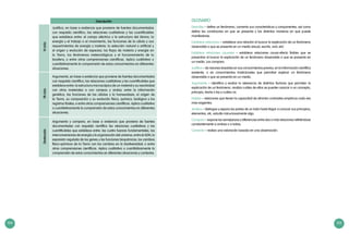 104 105
VIciclo
Justifica, en base a evidencia que proviene de fuentes documentadas
con respaldo científico, las relaciones cualitativas y las cuantificables
que establece entre: el campo eléctrico y la estructura del átomo; la
energía y el trabajo o el movimiento, las funciones de la célula y sus
requerimientos de energía y materia; la selección natural o artificial y
el origen y evolución de especies; los flujos de materia y energía en
la Tierra, los fenómenos meteorológicos y el funcionamiento de la
biosfera; o entre otras comprensiones científicas. Aplica cualitativa o
cuantitativamente la comprensión de estos conocimientos en diferentes
situaciones.
VIIciclo
Argumenta, en base a evidencia que proviene de fuentes documentadas
con respaldo científico, las relaciones cualitativas y las cuantificables que
establece entre: la estructura microscópica de un material y su reactividad
con otros materiales o con campos y ondas; entre la información
genética, las funciones de las células y la homeostasis; el origen de
la Tierra, su composición y su evolución física, química, biológica y los
registros fósiles; o entre otras comprensiones científicas. Aplica cualitativa
o cuantitativamente la comprensión de estos conocimientos en diferentes
situaciones.
Destacado
Argumenta y compara, en base a evidencia que proviene de fuentes
documentadas con respaldo científico las relaciones cualitativas y las
cuantificables que establece entre: las cuatro fuerzas fundamentales, las
interconversiones de energía y la organización del universo; entre el ADN, la
expresión regulada de los genes y las funciones bioquímicas; los cambios
físico-químicos de la Tierra con los cambios en la biodiversidad; o entre
otras comprensiones científicas. Aplica cualitativa o cuantitativamente la
comprensión de estos conocimientos en diferentes situaciones y contextos.
GLOSARIO
Describe – define un fenómeno, comenta sus características y componentes, así como
define las condiciones en que se presenta y las distintas maneras en que puede
manifestarse.
Establece relaciones – establece una relación al buscar la explicación de un fenómeno
observable o que se presenta en un medio (visual, escrito, oral, etc)
Establece relaciones causales – establece relaciones causa-efecto fiables que se
presentan al buscar la explicación de un fenómeno observable o que se presenta en
un medio. Las compara.
Justifica – da razones basadas en sus conocimientos previos, en la información científica
existente, o en conocimientos tradicionales que permitan explicar un fenómeno
observable o que se presenta en un medio.
Argumenta – identifica y evalúa la relevancia de distintos factores que permiten la
explicación de un fenómeno, analiza cuáles de ellos se pueden asociar a un concepto,
principio, teoría o ley y cuáles no.
Fiables – relaciones que tienen la capacidad de afrontar contrastes empíricos cada vez
más exigentes.
Analiza – distingue y separa las partes de un todo hasta llegar a conocer sus principios,
elementos, etc, estudia minuciosamente algo.
Compara – expone las semejanzas y diferencias entre dos o más relaciones refiriéndose
constantemente a ambas o a todas.
Comenta – realiza una valoración basada en una observación.
Descripción
 