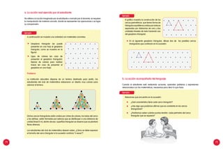 74 75
b. La acción acompañada del lenguaje
Cuando el estudiante está realizando acciones, aprenden palabras y expresiones
relacionadas con las matemáticas, necesarias para decir lo que hace.
Relaciones que encuentra en la sucesión:
	 ¿Qué característica tiene cada cerco triangular?
	 ¿Hay algo que podamos afirmar que es constante en los cercos
triangulares?
	 ¿Podríamos saber cuántos puntos tendría cada perímetro del cerco
triangular que se requiera?
a. La acción real ejercida por el estudiante
No refiere a la acción imaginada por el estudiante o narrada por el docente; se requiere
la manipulación de material concreto, donde se representen las operaciones y se logre
su comprensión.
Ejemplo
A continuación se muestra una actividad con materiales concretos:
	 Geoplano triangular (se puede
presentar en una hoja el geoplano
triangular, como se muestra en la
figura)
	 Ligas de colores (en caso de
presentar el geoplano triangular),
lápices de colores para realizar
trazos (en caso de presentar el
geoplano en una hoja).
Problema
La institución educativa dispone de un terreno destinado para jardín, los
estudiantes del club de matemática elaboraron un diseño muy curioso para
adornar el terreno.
Dichos cercos triangulares están unidos por cintas de colores, los lados del cerco
y los vértices están formados por estacas que se distribuyen a una distancia de
unidad lineal (1 m), dentro de esa superficie triangular se observa que se plantará
flores diversas.
Los estudiantes del club de matemática desean saber, ¿Cómo se debe expresar
el tamaño del cerco triangular si la sucesión continúa “n veces”?
Ejemplo
El gráfico muestra la construcción de los
cercos perimétricos que tienen forma de
triángulos equiláteros unidos por estacas
separadas por distancias de una y dos
unidades lineales de lado haciendo uso
del geoplano triangular.
	 En el siguiente geoplano triangular, dibuja dos de los posibles cercos
triangulares que continúan en la sucesión:
Ejemplo:
 