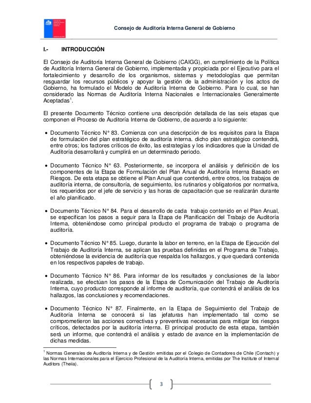 Documento Tecnico N 90 Modelo Integral De Auditoria Interna De Go