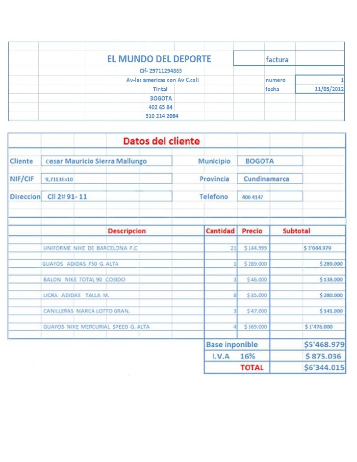 factura excel
