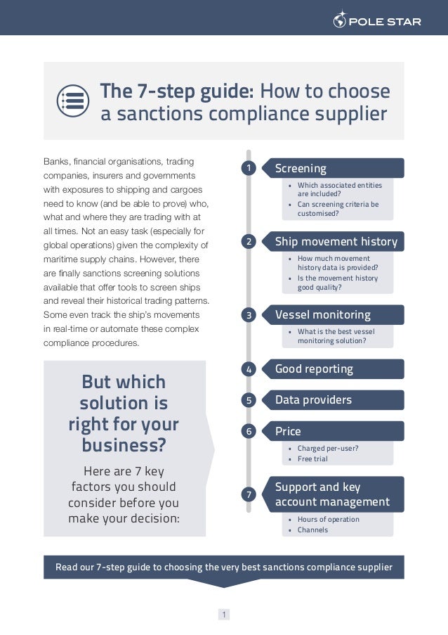 The 7-step guide: How to choose a sanctions compliance supplier