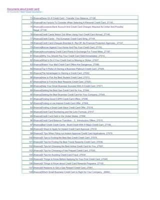 Documents About [Credit Card] | PDF