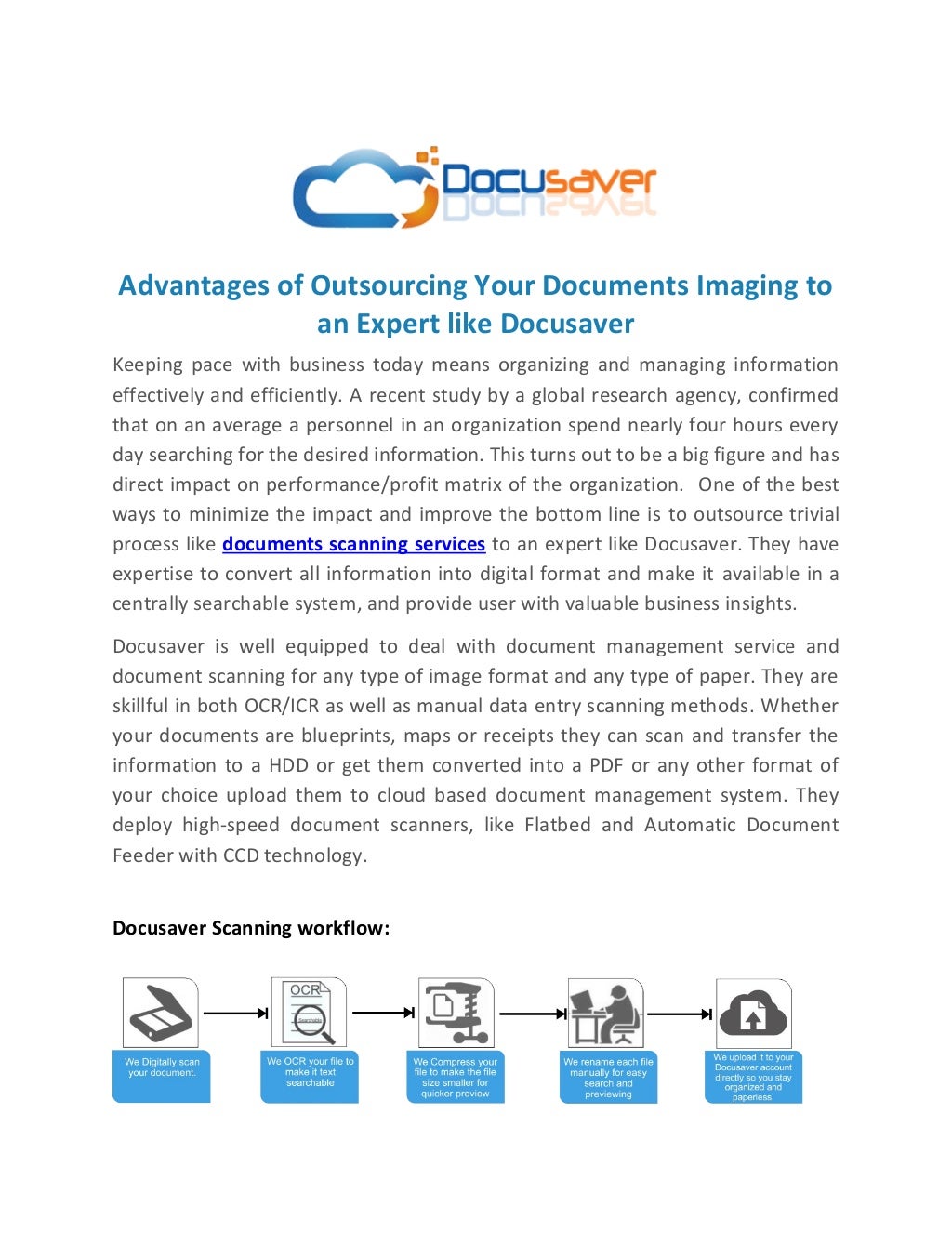 Document Scanning service, document imaging service