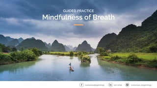 GUIDED PRACTICE
Mindfulness of Breath
conscious_beginnings
Jon Unal
consciousbeginnings
 