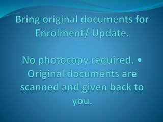 Documents for aadhaar Update ppt