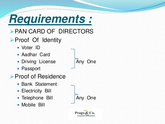 List of updated Documents from August 2014, Required for Incorporatio…