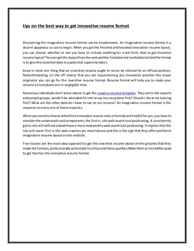 The Best Way To Do A Resume | Letters – Free Sample Letters