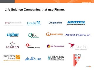 Life Science Companies that use Firmex
 