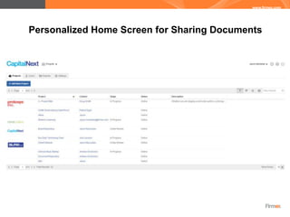 Personalized Home Screen for Sharing Documents
 