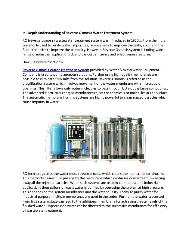 In- Depth understanding of Reverse Osmosis Water Treatment System