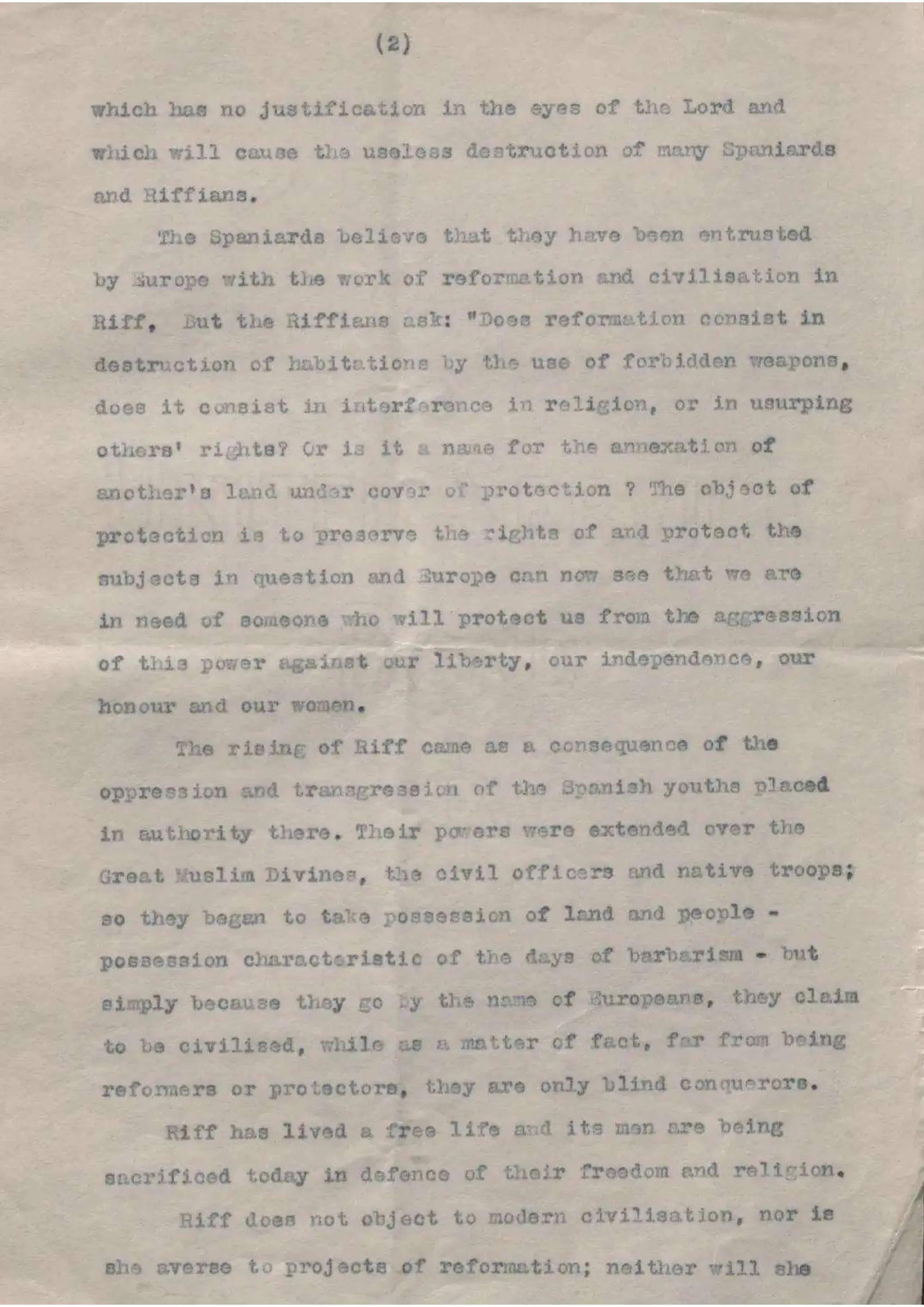 The Rift Republic Documents of the Rif Republic delegation to the United Nations | PDF