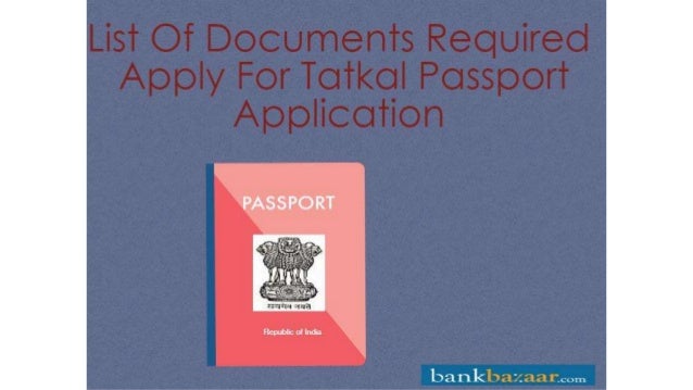 tatkal passport documents