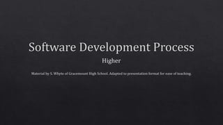 Software Development Process - Higher | PPT