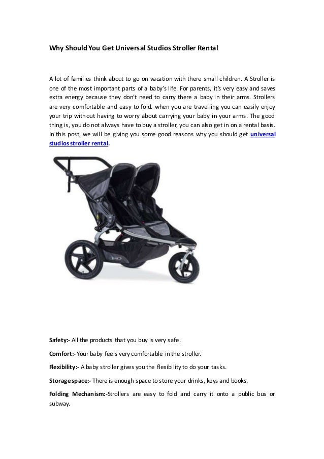 how much is stroller rental at universal studios