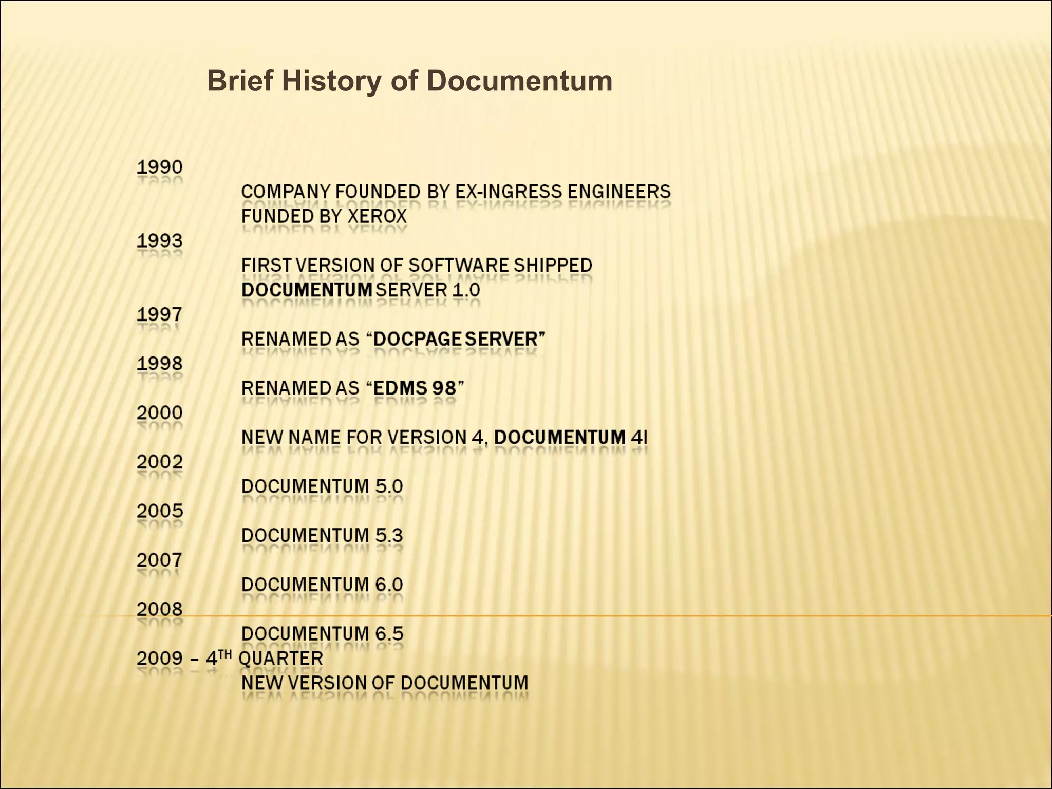 Brief History of Documentum 
