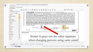 Notice it grays out the other signature
when changing persons using same email

 