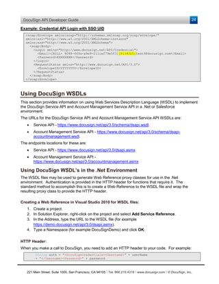DocuSign eSignature API Guide - SOAP | PDF