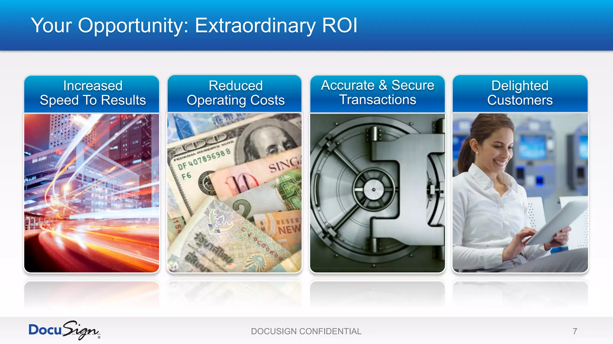Your Opportunity: Extraordinary ROI
DOCUSIGN CONFIDENTIAL 7
 
